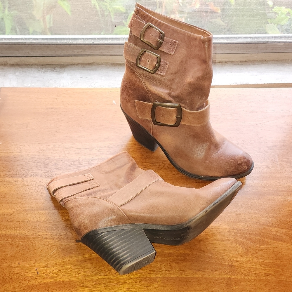 Lucky Brand Brown Heeled Boots with Buckles